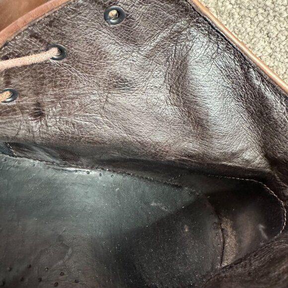 Florsheim Chukka Boots Mens Leather 12 E Brown Lace Up Leather Uppers Soles Lini - Picture 5 of 7